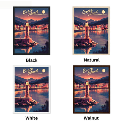 Crete Island Vintage Travel Poster - Chania Greece