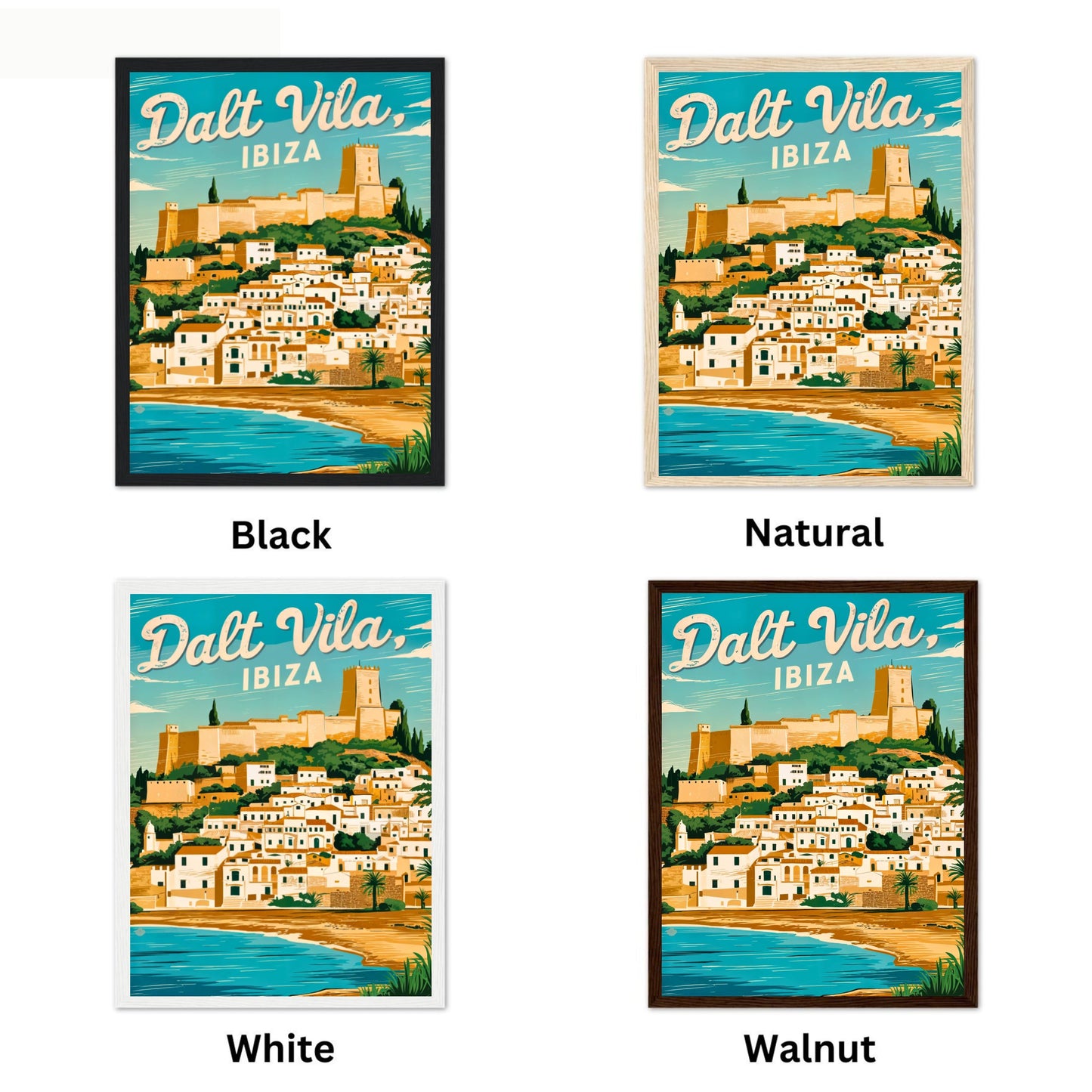Dalt Vila Vintage Travel Poster - Historic Landmark of Ibiza