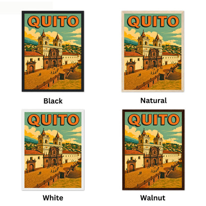Quito Vintage Travel Poster - Historic Quito – Plaza San Francisco