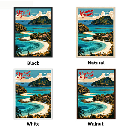 Yasawa Island Vintage Travel Poster - Captivating Island Blue Waters