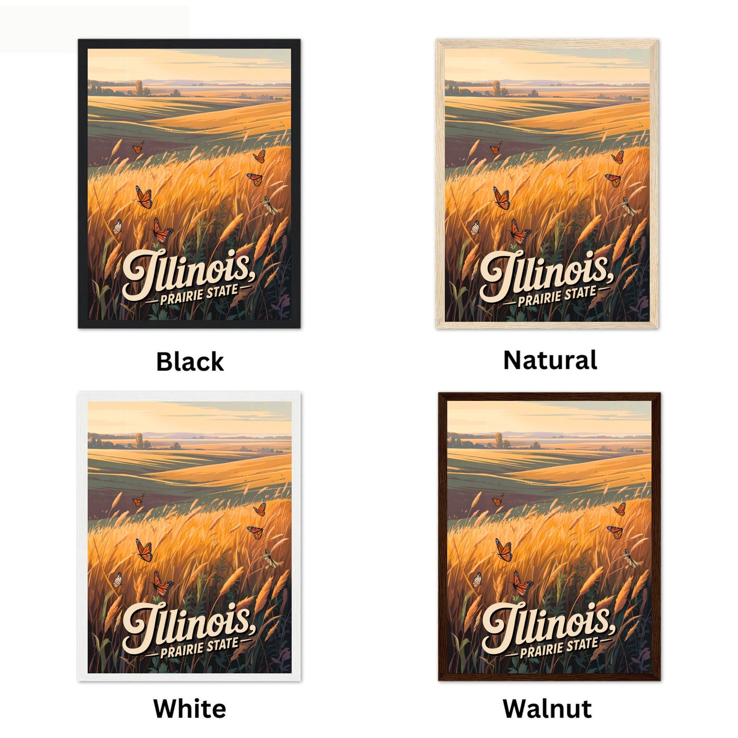 Illinois Vintage Travel Poster -  The Great Illinois Plains