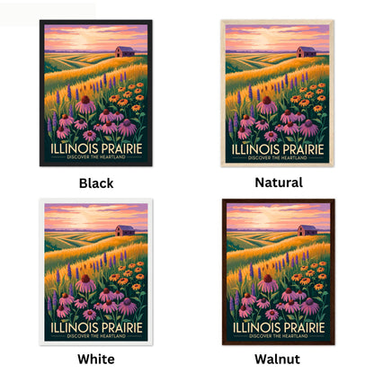 Illinois Vintage Travel Poster -  Sunlit Prairies