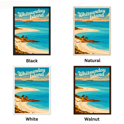 Whitsunday Islands Travel Poster - Breathtaking White Sand