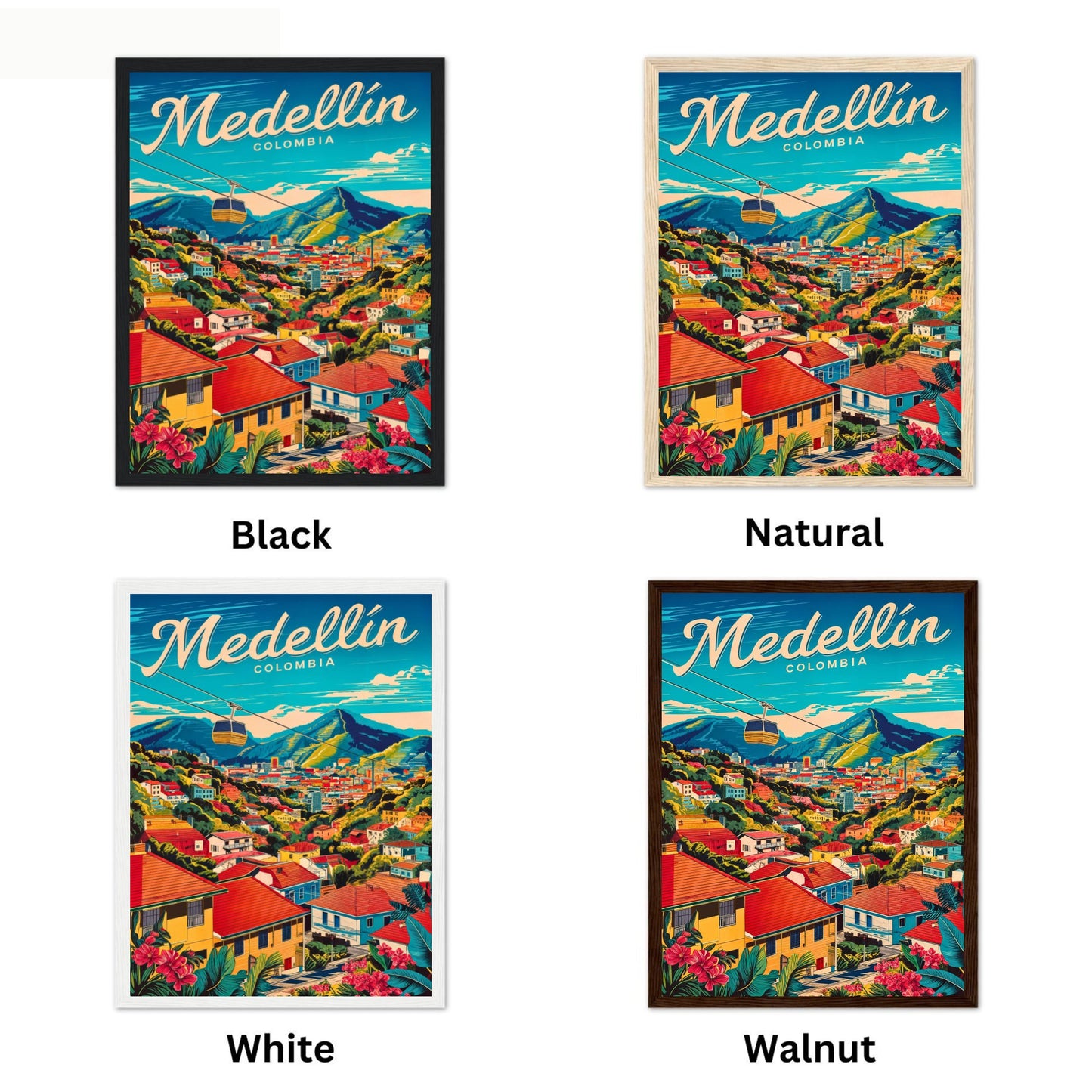 Medellín Vintage Travel Poster - The Stunning Landscape Spirit of Colombia