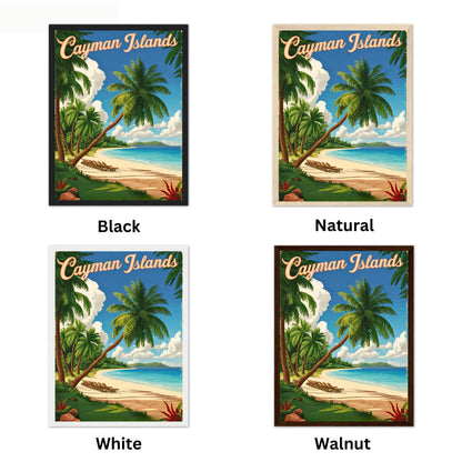Cayman Islands Vintage Travel Poster - Scenic Coastal Views