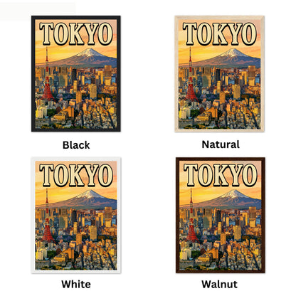 Tokyo Vintage Travel Poster - Japan Captivating View of Mount Fuji and City