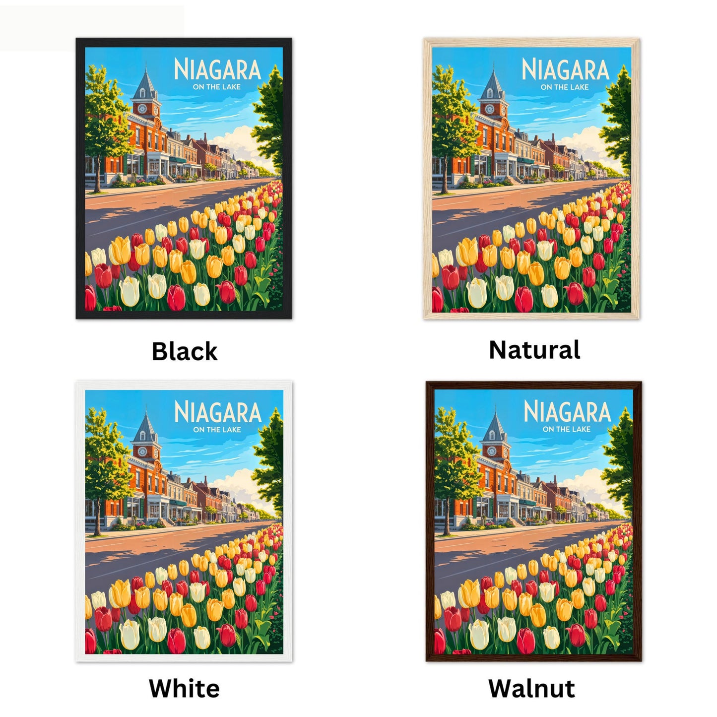 Niagara-on-the-Lake Vintage Travel Poster - Floral Charm of Queen Street