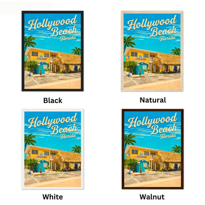 Hollywood Beach Vintage Travel Poster - Florida