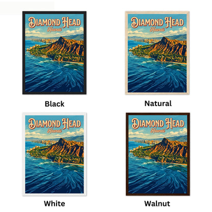 Diamond Head Vintage Travel Poster - National Landmark