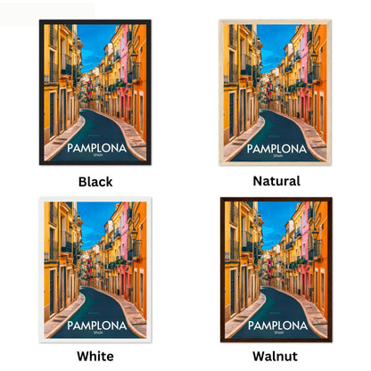 Pamplona Vintage Travel Poster - Charming Narrow Street