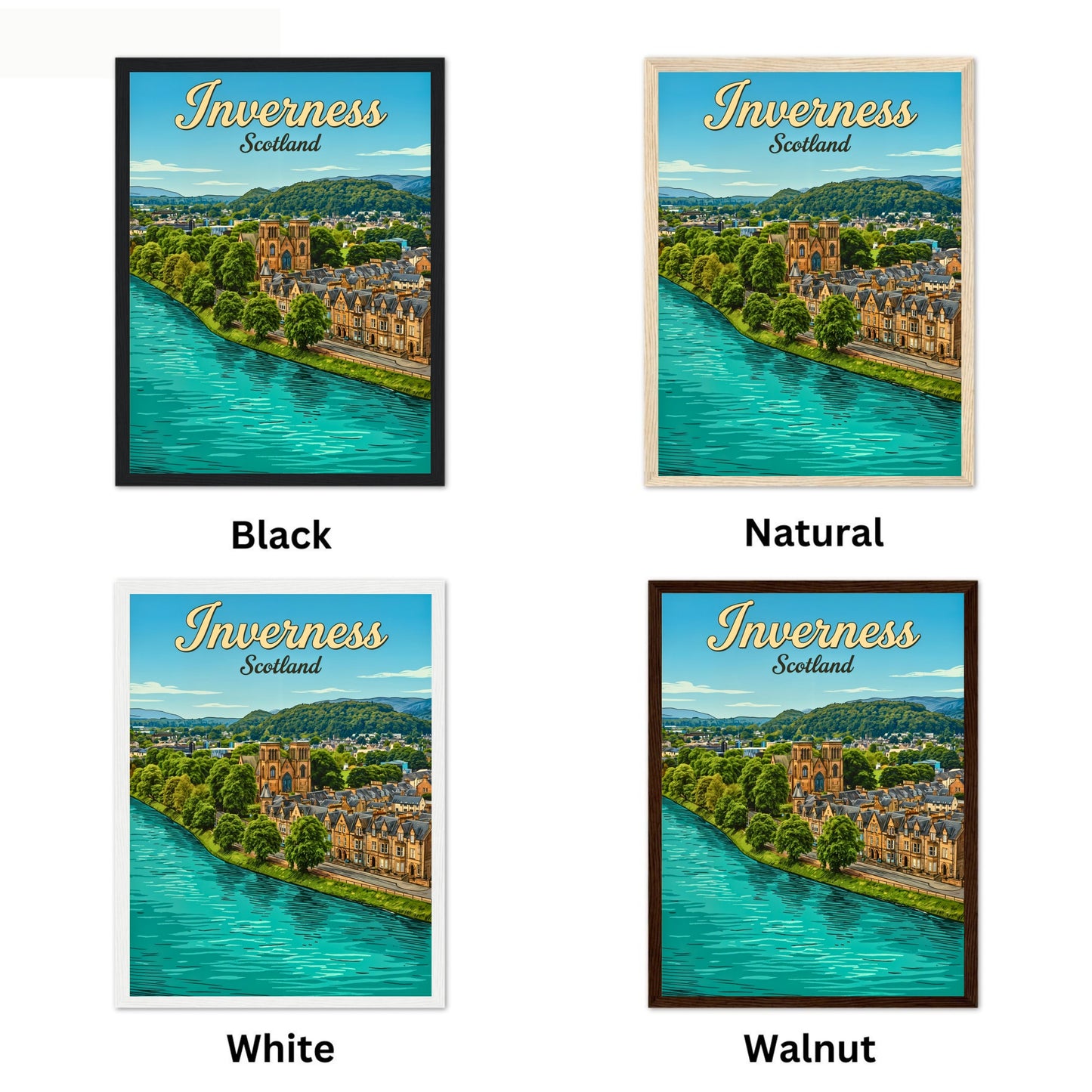 Inverness Vintage Travel Poster - Scottish City View