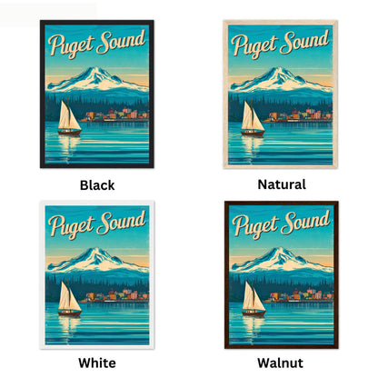 Puget Sound Vintage Travel Poster - Explore the Iconic Coastal Escape in Washington