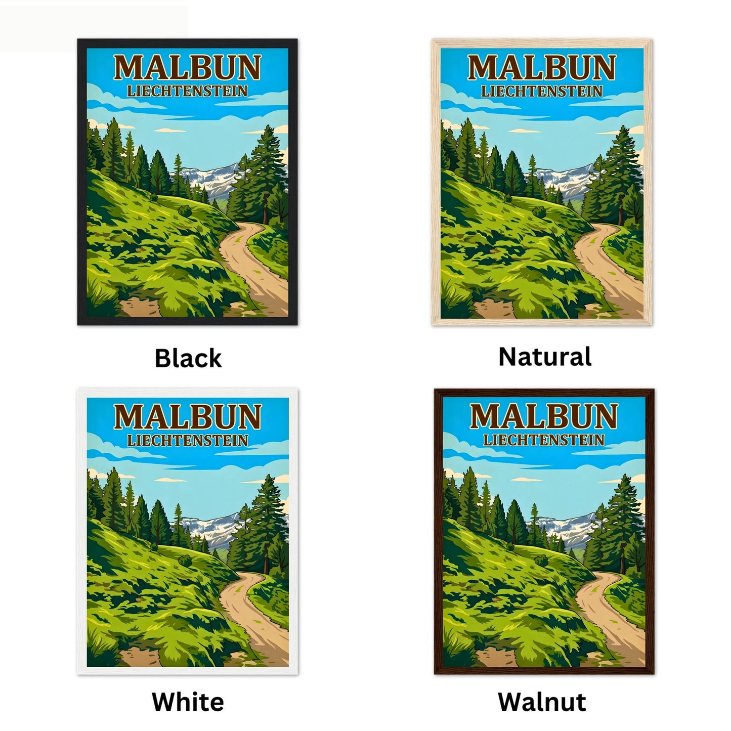 Malbun Vintage Travel Poster - Peaks