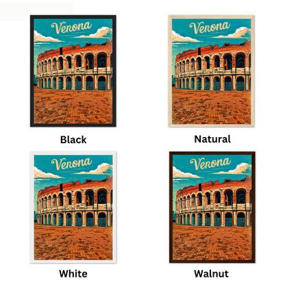 Verona, Italy Vintage Travel Poster - Ruins in Italy