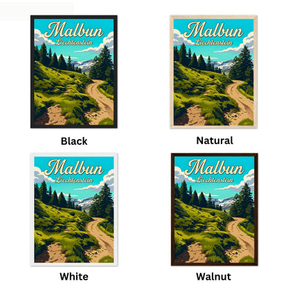 Malbun Vintage Travel Poster - Hiking View