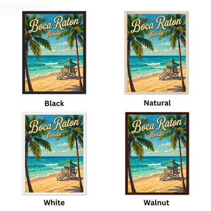 Boca Raton Vintage Travel Poster- Coastal Charm