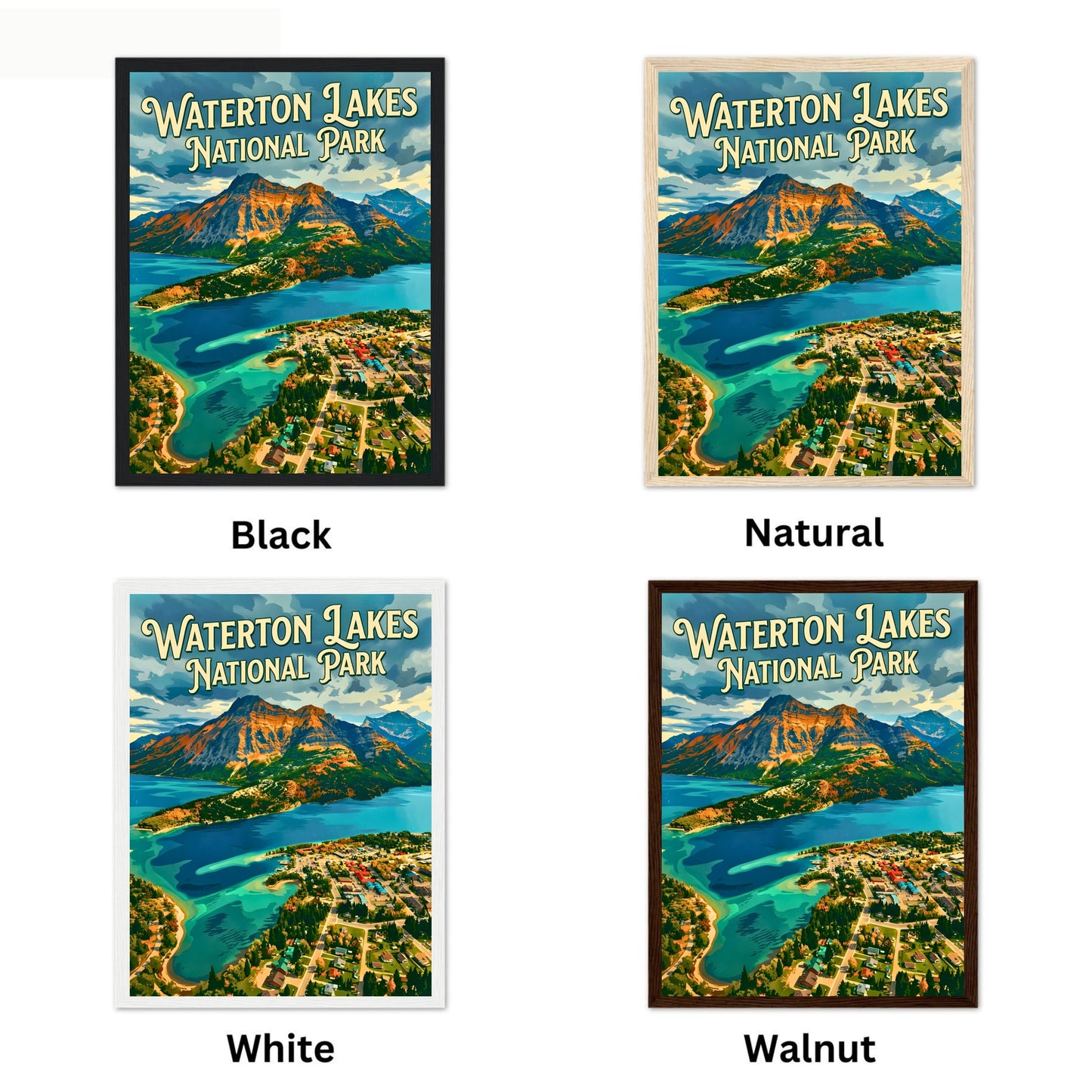 Waterton Lakes National Park Vintage Travel Poster - Crown of Southern Alberta