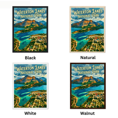Waterton Lakes National Park Vintage Travel Poster - Crown of Southern Alberta