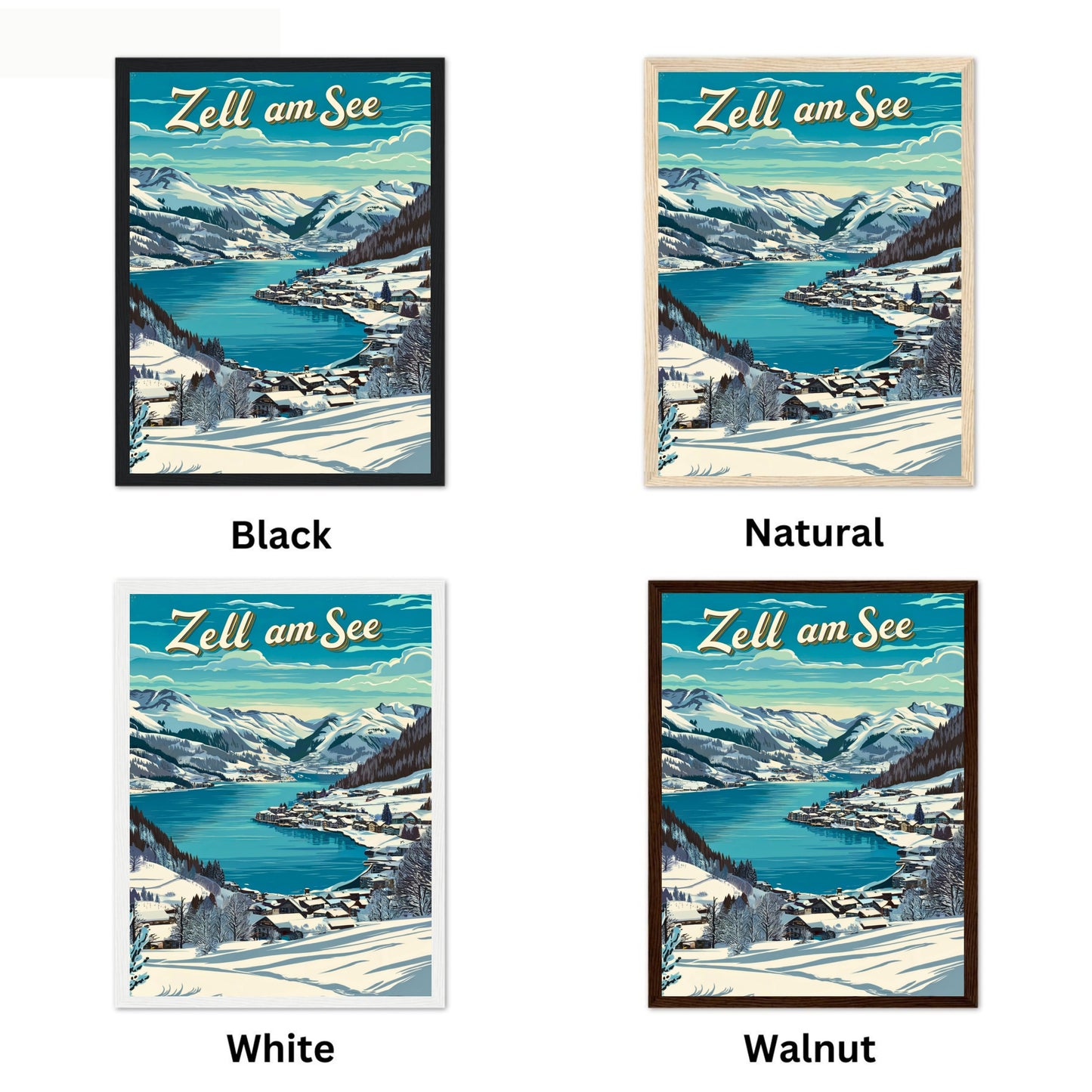 Zell am See Vintage Travel Poster - Winter Austria’s Lakeside Jewel