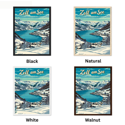 Zell am See Vintage Travel Poster - Winter Austria’s Lakeside Jewel