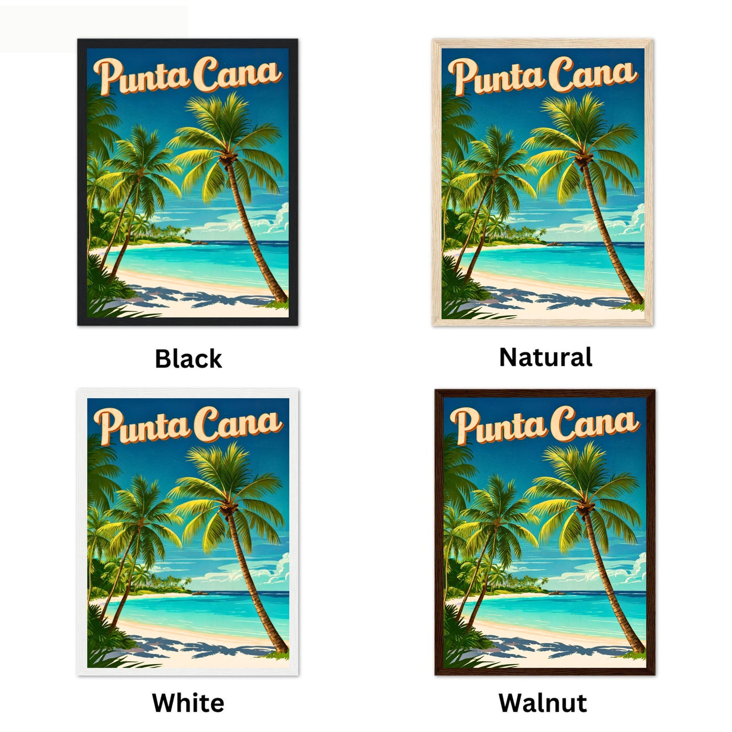 Punta Cana Vintage Travel Poster - Island Paradise in Dominican Republic