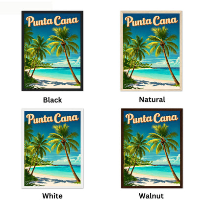 Punta Cana Vintage Travel Poster - Island Paradise in Dominican Republic