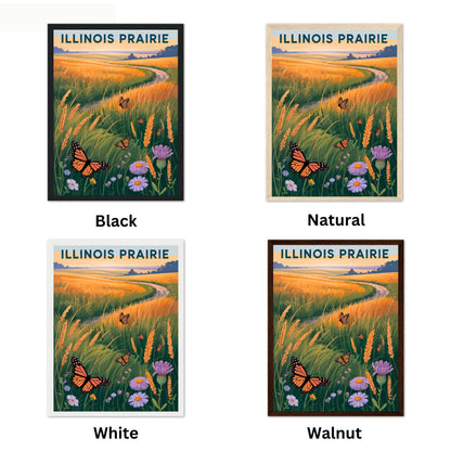 Illinois Vintage Travel Poster -  Roam Free in Prairie Country