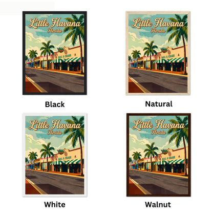 Little Havana Vintage Travel Poster -  Street View Miami, Florida