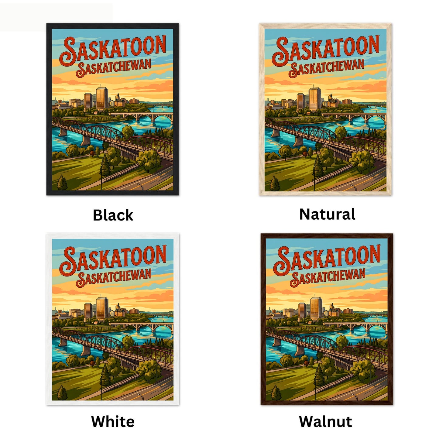 Saskatoon Vintage Travel Poster - Late Afternoon Vibe