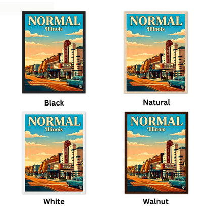 Normal, Illinois Vintage Travel Poster - Captivating Street View