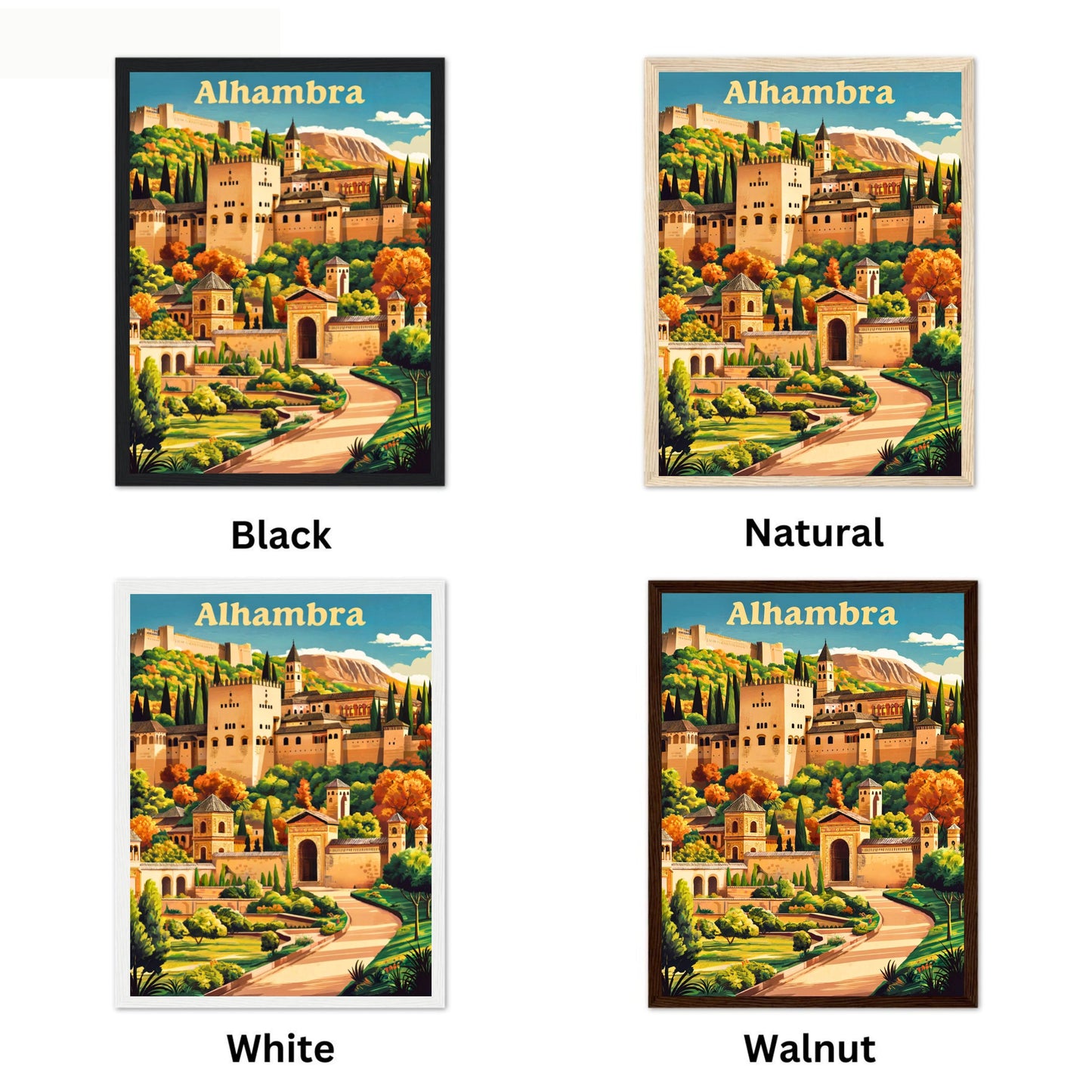 Alhambra Vintage Travel Poster - Timeless Charm of Spain