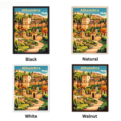 Alhambra Vintage Travel Poster - Timeless Charm of Spain