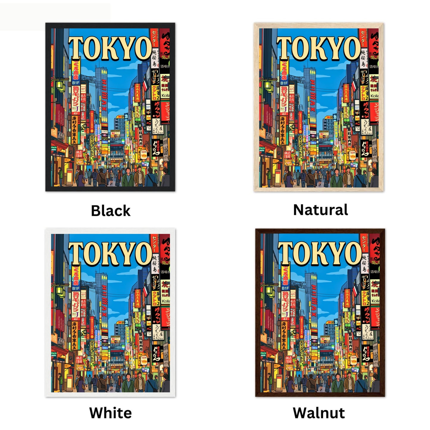 Tokyo Vintage Travel Poster - Tokyo Street Lights