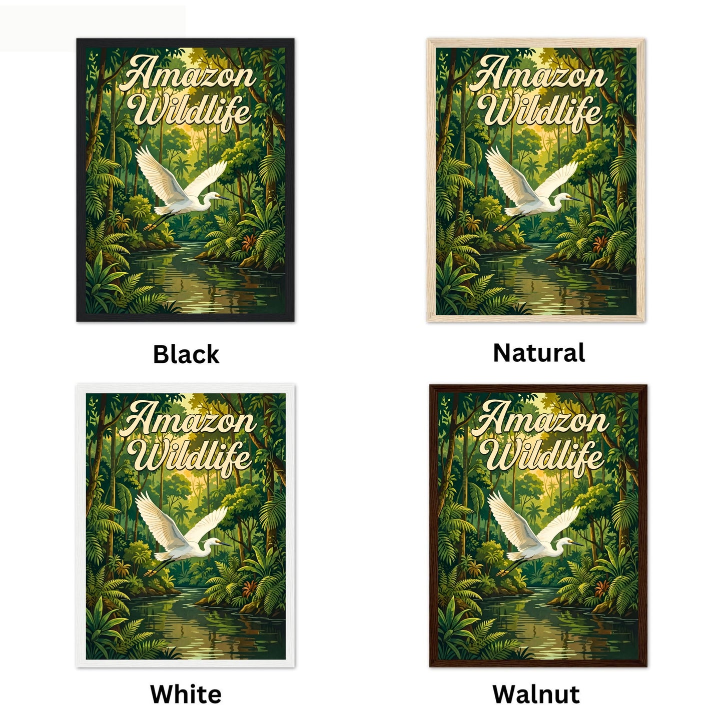 Amazon Untamed Wildlife Vintage Travel Poster