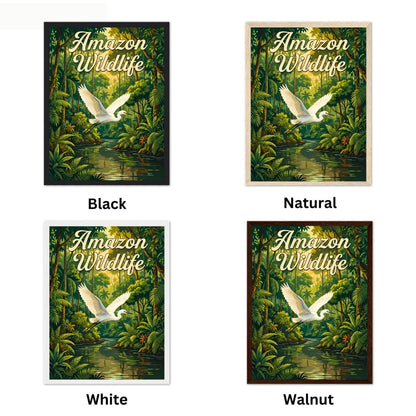 Amazon Untamed Wildlife Vintage Travel Poster