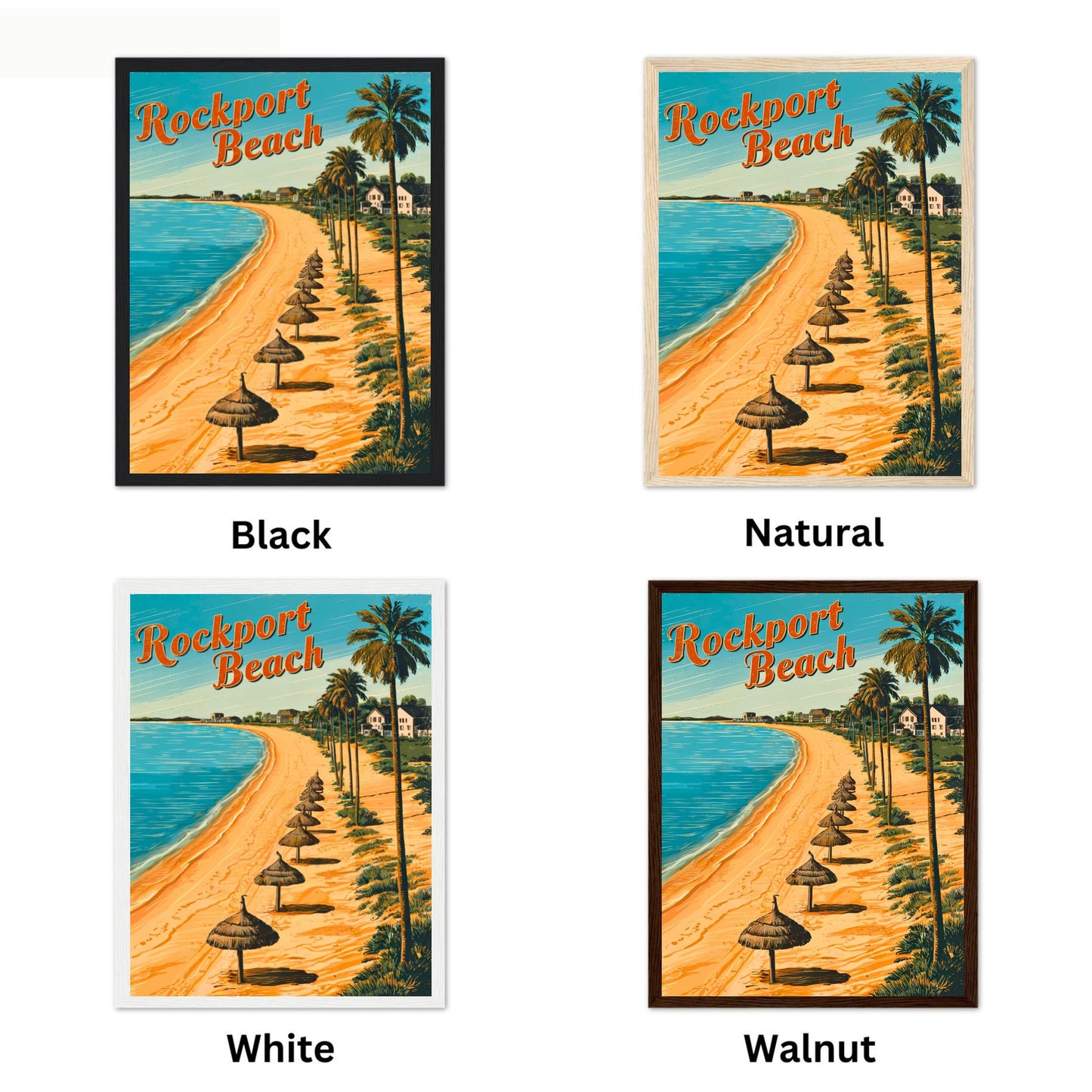 Rockport Beach Vintage Travel Poster