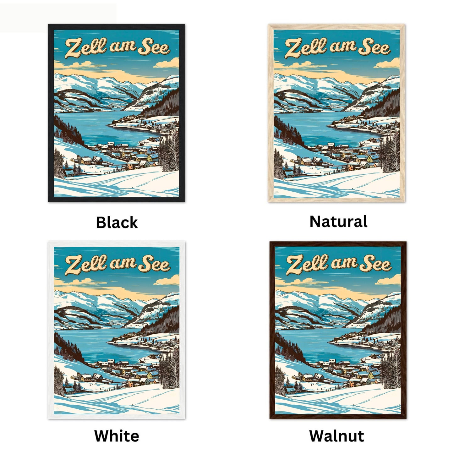 Zell am See Vintage Travel Poster - Winter Wonderland of the Alps