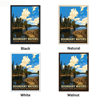 Boundary Waters Canoe Area Wilderness Vintage Travel Poster - Lakes & Pines