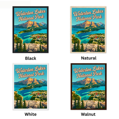 Waterton Lakes National Park Vintage Travel Poster - Where Prairies Meet the Peaks
