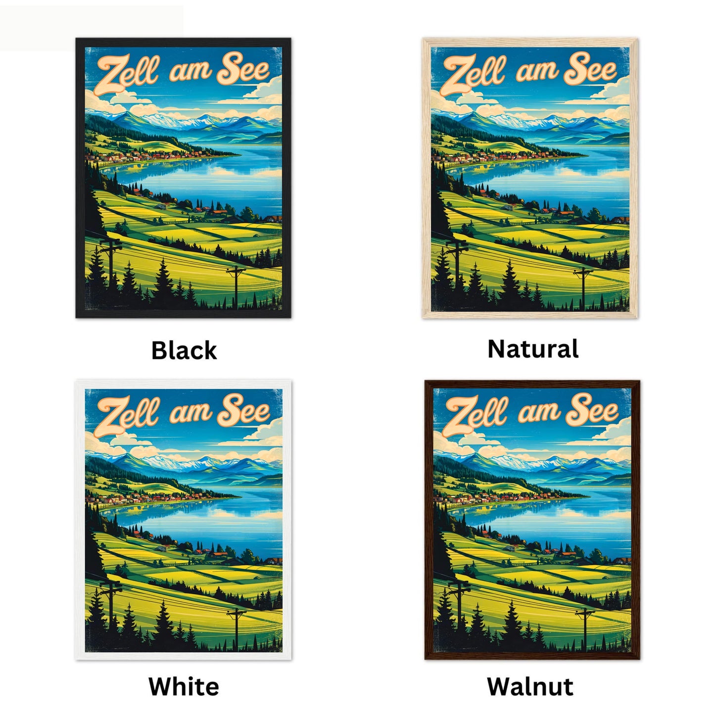 Zell am See Vintage Travel Poster - Austrian Timeless Alpine Beauty