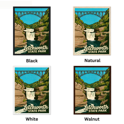 Letchworth State Park Vintage Travel Poster - Captivating Waterfalls of New York