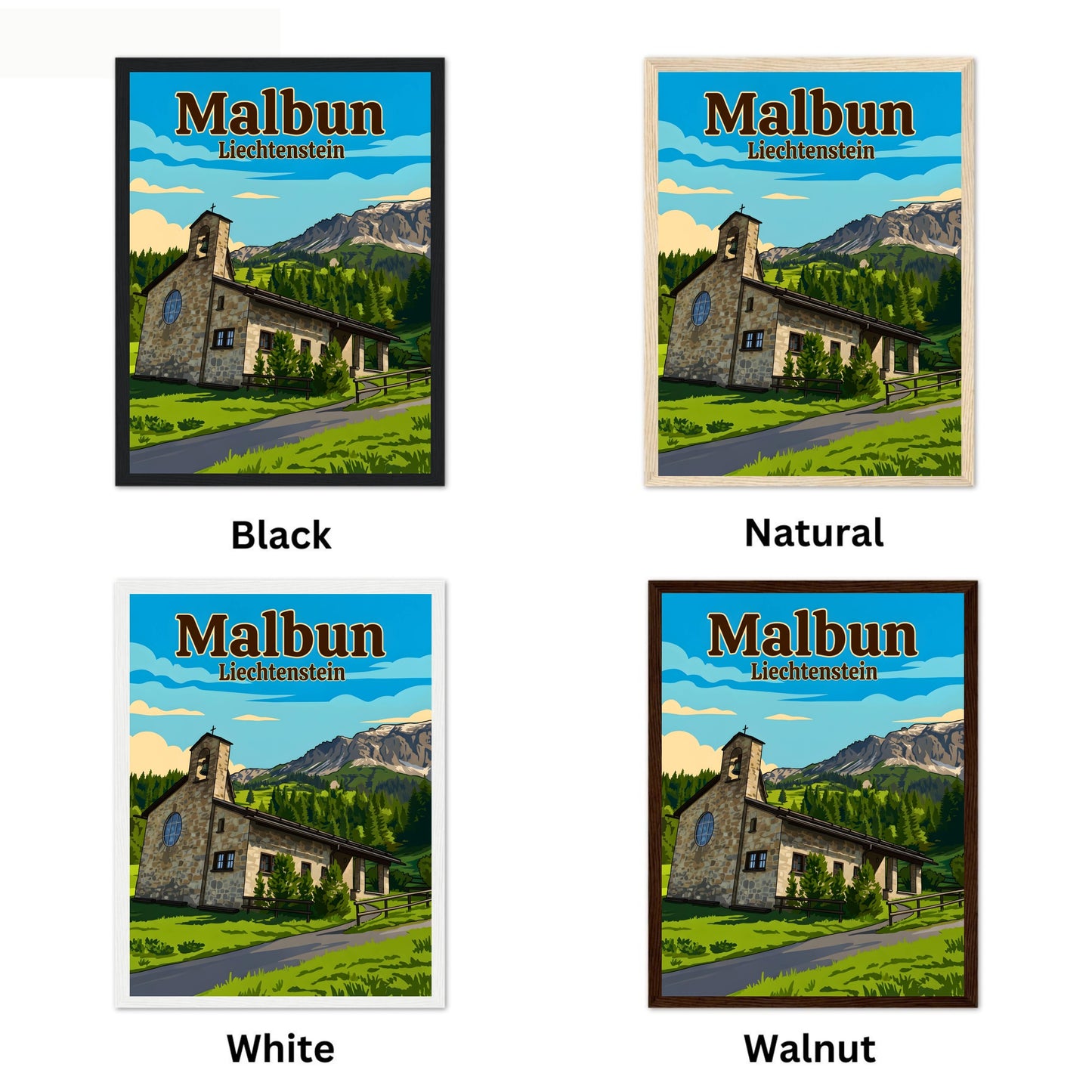 Malbun Vintage Travel Poster - Holiness in the Mountain