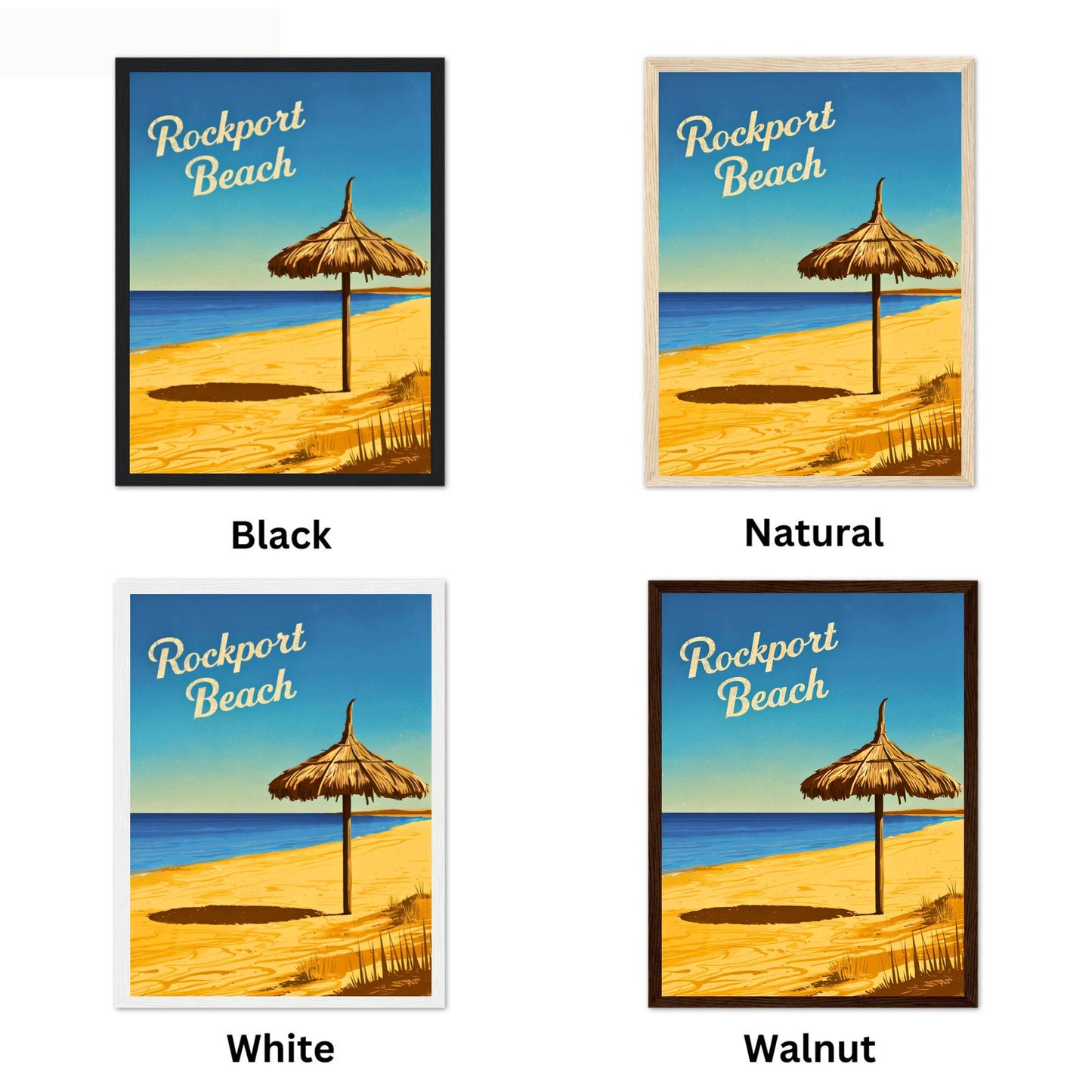 Rockport Beach Vintage Travel Poster  - Serene Beach