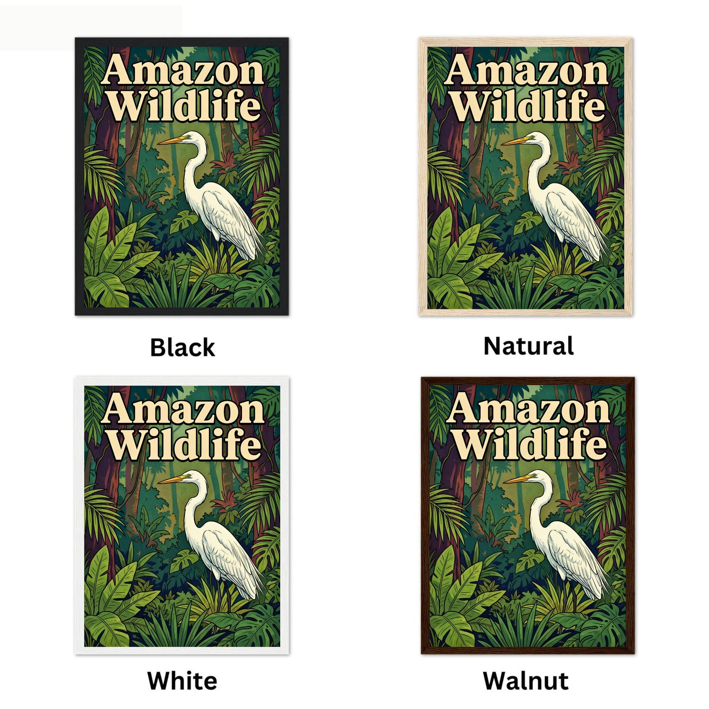 Amazon Exotic Wildlife Vintage Travel Poster
