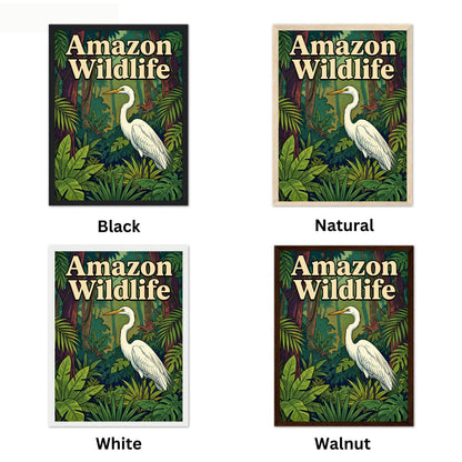 Amazon Exotic Wildlife Vintage Travel Poster