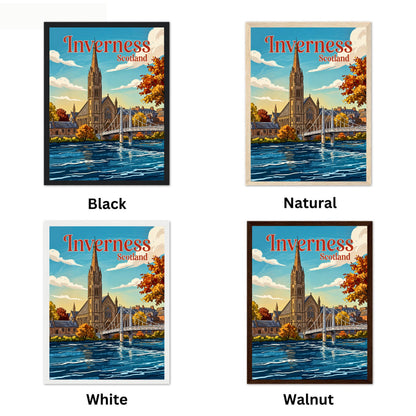 Inverness Vintage Travel Poster - Scottish Riverfront