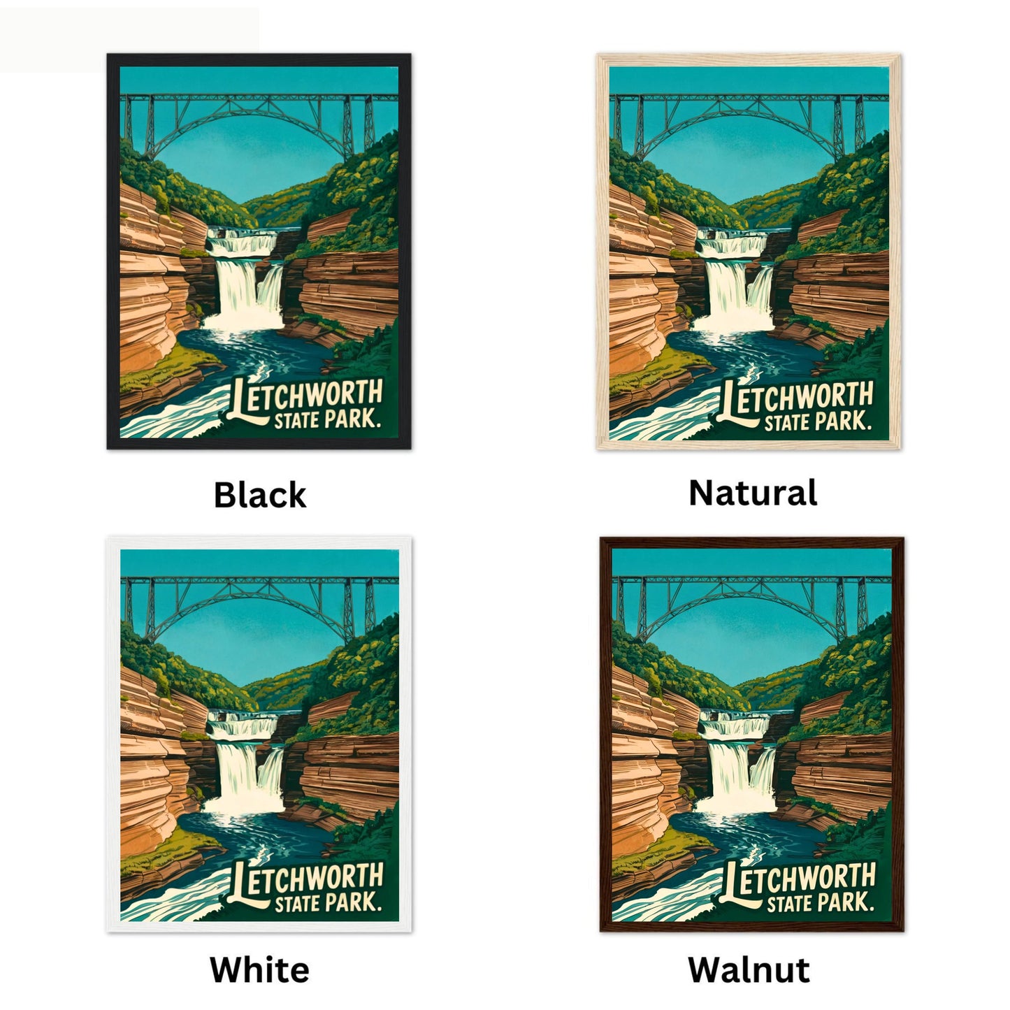 Letchworth State Park Vintage Travel Poster - Where the River Carves Time