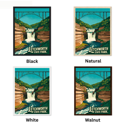 Letchworth State Park Vintage Travel Poster - Where the River Carves Time