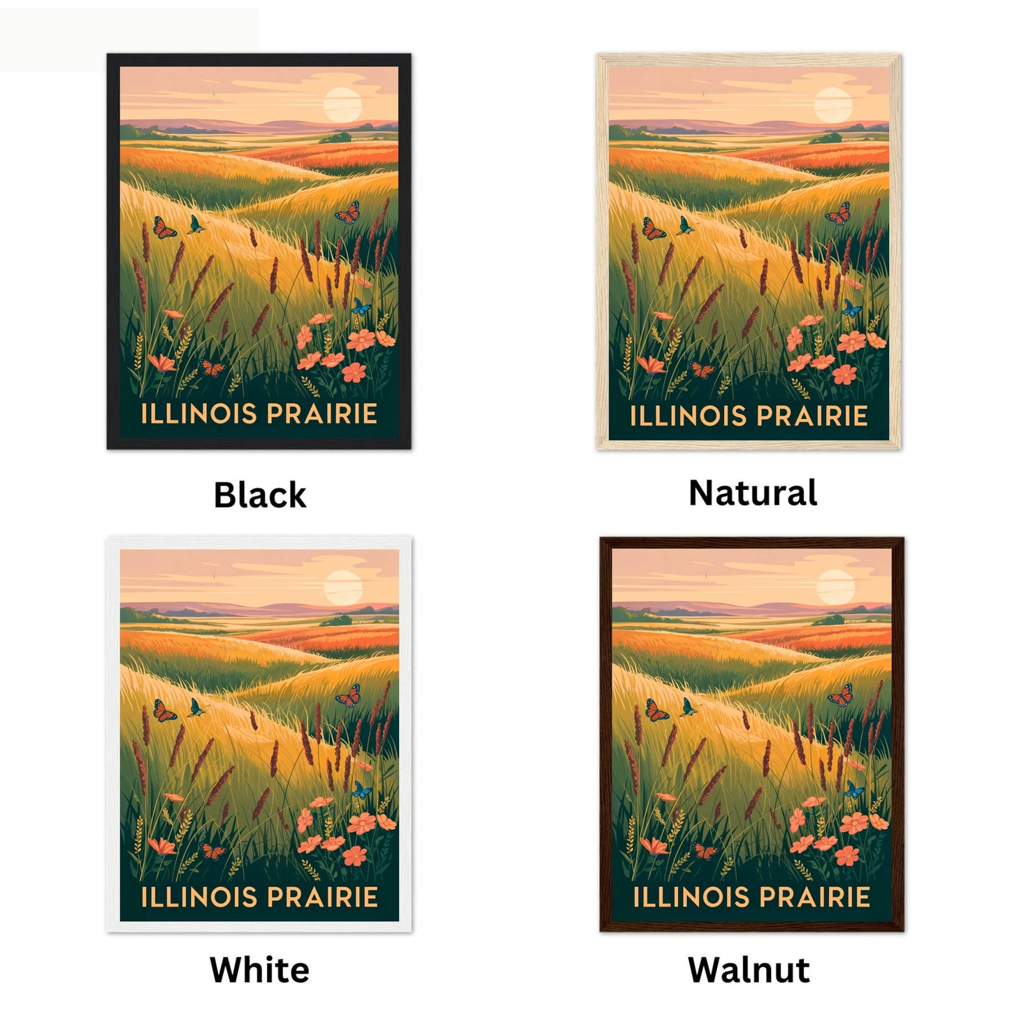 Illinois Vintage Travel Poster -  Prairie State