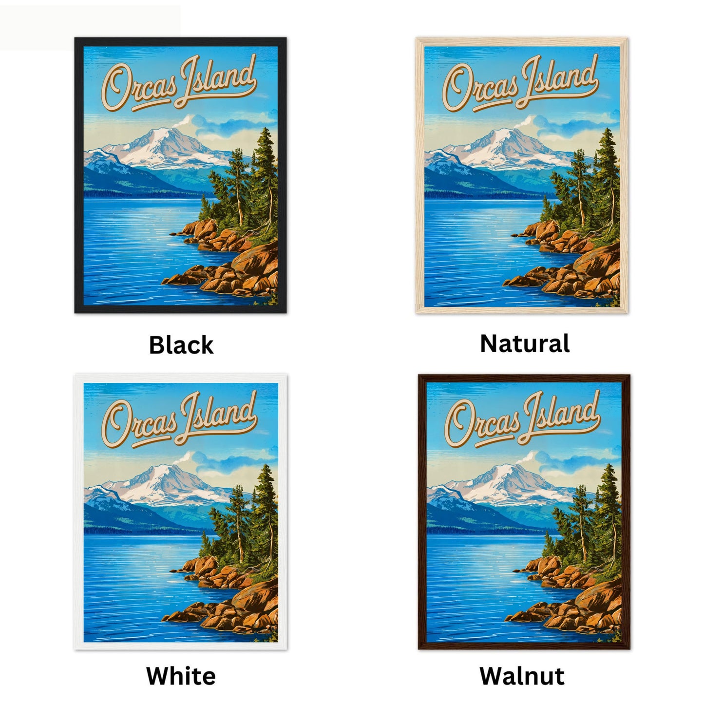 Orcas Island Vintage Travel Poster -  Whale Dance